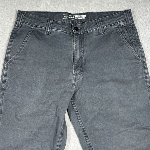 Carhartt Relaxed Rugged Flex Carpenter Work Pants Mens SZ 33x32 Gray 103279 GVL - Picture 3 of 9